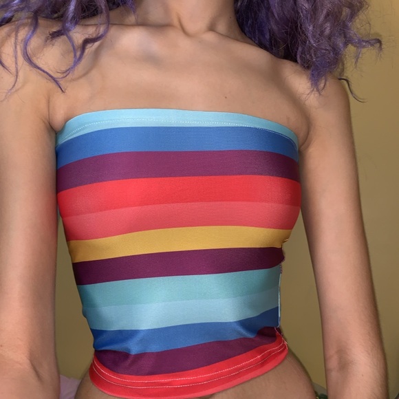 ✨ NEW #Colorful XS-S Stretchy Tube Top ✨ - Picture 1 of 4